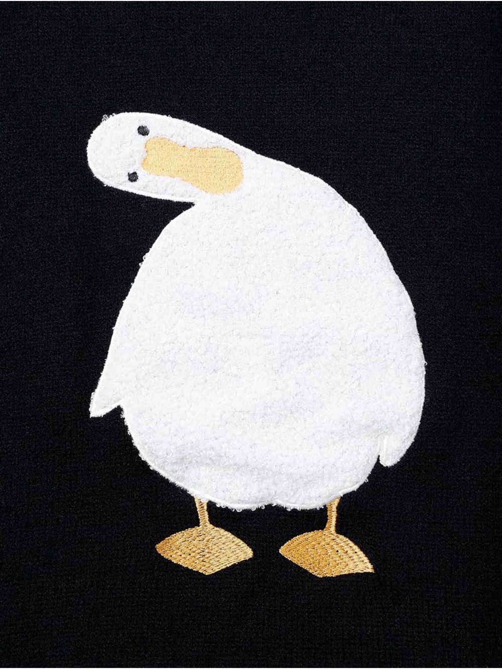 NWT! Aelfric Eden Black Sweater with White Duck Applique and Tan Details - XL